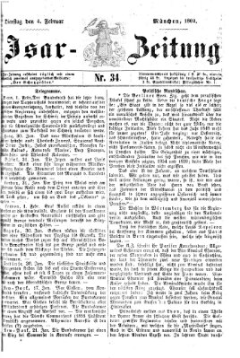 Isar-Zeitung (Bayerische Landbötin) Dienstag 4. Februar 1862