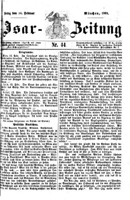 Isar-Zeitung (Bayerische Landbötin) Freitag 14. Februar 1862