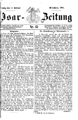 Isar-Zeitung (Bayerische Landbötin) Samstag 15. Februar 1862