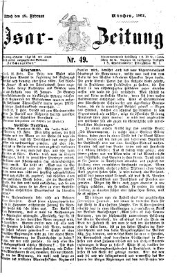 Isar-Zeitung (Bayerische Landbötin) Mittwoch 19. Februar 1862