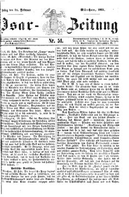 Isar-Zeitung (Bayerische Landbötin) Freitag 21. Februar 1862