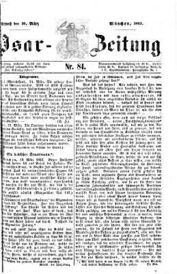 Isar-Zeitung (Bayerische Landbötin) Mittwoch 26. März 1862