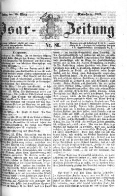 Isar-Zeitung (Bayerische Landbötin) Freitag 28. März 1862