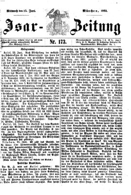 Isar-Zeitung (Bayerische Landbötin) Mittwoch 25. Juni 1862