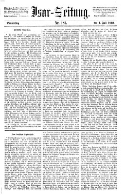 Isar-Zeitung (Bayerische Landbötin) Donnerstag 3. Juli 1862