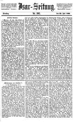 Isar-Zeitung (Bayerische Landbötin) Dienstag 29. Juli 1862