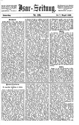 Isar-Zeitung (Bayerische Landbötin) Donnerstag 7. August 1862