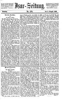 Isar-Zeitung (Bayerische Landbötin) Samstag 9. August 1862