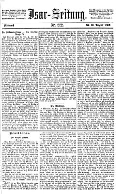 Isar-Zeitung (Bayerische Landbötin) Mittwoch 13. August 1862