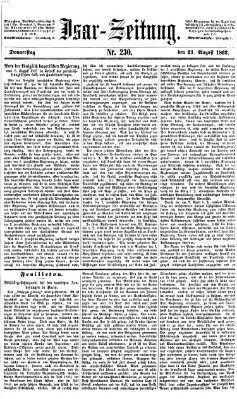 Isar-Zeitung (Bayerische Landbötin) Donnerstag 21. August 1862