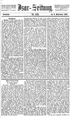 Isar-Zeitung (Bayerische Landbötin) Mittwoch 3. September 1862