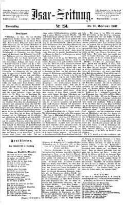 Isar-Zeitung (Bayerische Landbötin) Donnerstag 11. September 1862