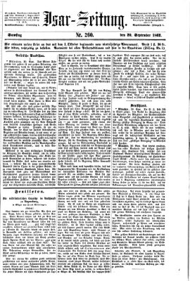 Isar-Zeitung (Bayerische Landbötin) Samstag 20. September 1862