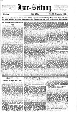 Isar-Zeitung (Bayerische Landbötin) Dienstag 23. September 1862