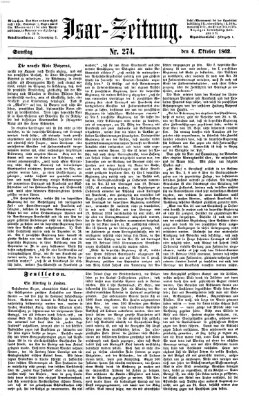 Isar-Zeitung (Bayerische Landbötin) Samstag 4. Oktober 1862