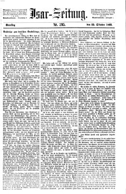 Isar-Zeitung (Bayerische Landbötin) Samstag 25. Oktober 1862