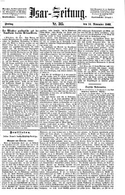 Isar-Zeitung (Bayerische Landbötin) Freitag 14. November 1862