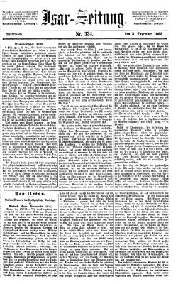 Isar-Zeitung (Bayerische Landbötin) Mittwoch 3. Dezember 1862