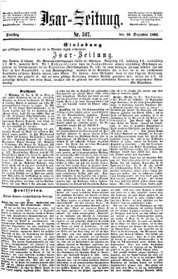 Isar-Zeitung (Bayerische Landbötin) Dienstag 16. Dezember 1862