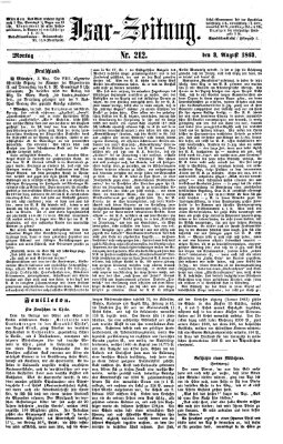 Isar-Zeitung (Bayerische Landbötin) Montag 3. August 1863