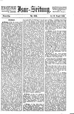 Isar-Zeitung (Bayerische Landbötin) Donnerstag 13. August 1863