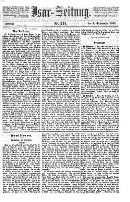 Isar-Zeitung (Bayerische Landbötin) Freitag 4. September 1863