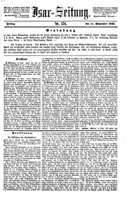 Isar-Zeitung (Bayerische Landbötin) Freitag 11. September 1863