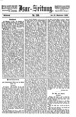 Isar-Zeitung (Bayerische Landbötin) Mittwoch 16. September 1863