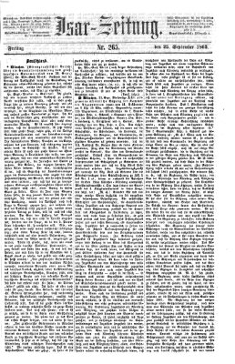 Isar-Zeitung (Bayerische Landbötin) Freitag 25. September 1863