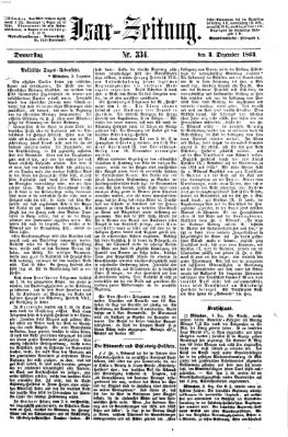 Isar-Zeitung (Bayerische Landbötin) Donnerstag 3. Dezember 1863