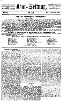 Isar-Zeitung (Bayerische Landbötin) Samstag 5. Dezember 1863