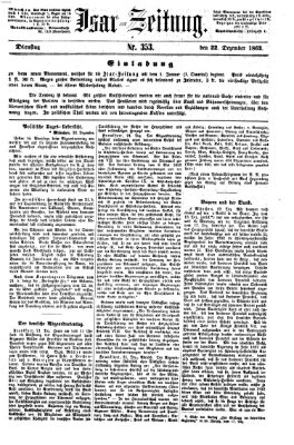 Isar-Zeitung (Bayerische Landbötin) Dienstag 22. Dezember 1863