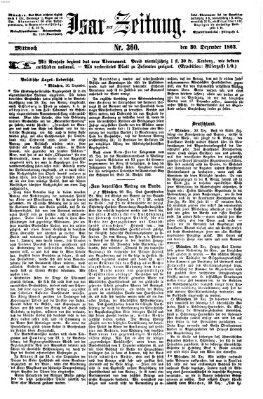 Isar-Zeitung (Bayerische Landbötin) Mittwoch 30. Dezember 1863