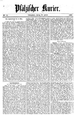 Pfälzischer Kurier Freitag 13. Januar 1865