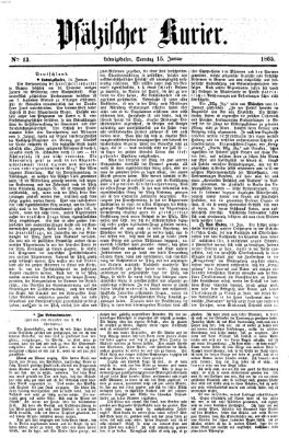 Pfälzischer Kurier Sonntag 15. Januar 1865