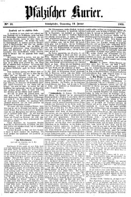 Pfälzischer Kurier Donnerstag 19. Januar 1865