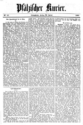 Pfälzischer Kurier Freitag 20. Januar 1865