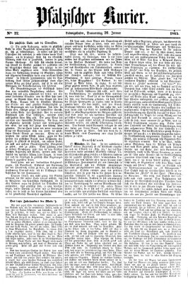 Pfälzischer Kurier Donnerstag 26. Januar 1865