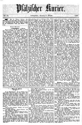 Pfälzischer Kurier Sonntag 5. Februar 1865