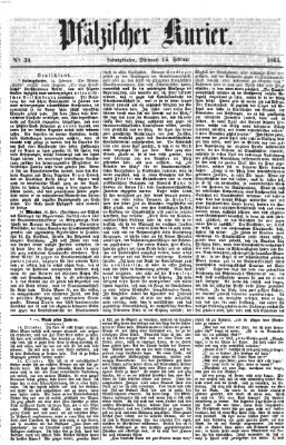 Pfälzischer Kurier Mittwoch 15. Februar 1865