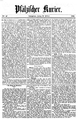 Pfälzischer Kurier Freitag 24. Februar 1865