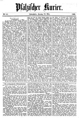 Pfälzischer Kurier Sonntag 12. März 1865