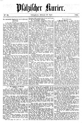 Pfälzischer Kurier Mittwoch 19. April 1865