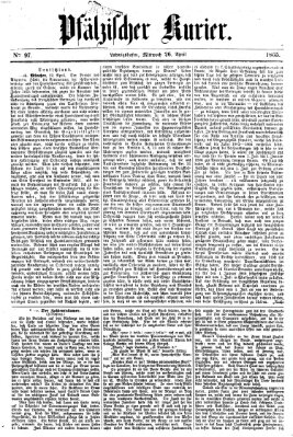 Pfälzischer Kurier Mittwoch 26. April 1865