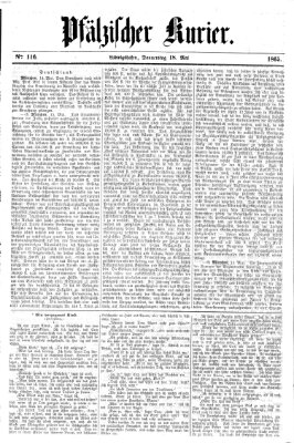 Pfälzischer Kurier Donnerstag 18. Mai 1865