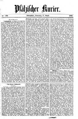 Pfälzischer Kurier Donnerstag 17. August 1865