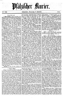 Pfälzischer Kurier Donnerstag 7. September 1865