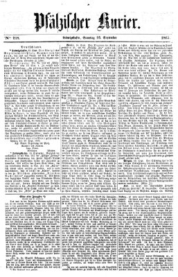 Pfälzischer Kurier Samstag 16. September 1865