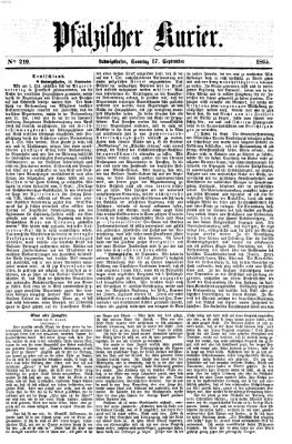 Pfälzischer Kurier Sonntag 17. September 1865