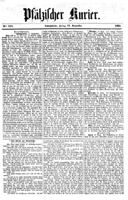 Pfälzischer Kurier Freitag 22. September 1865